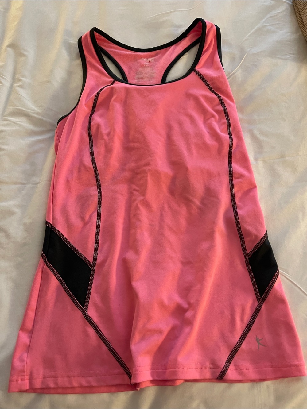 Danskin Now Hot Pink Racerback Swim Coverup with Black Trim
